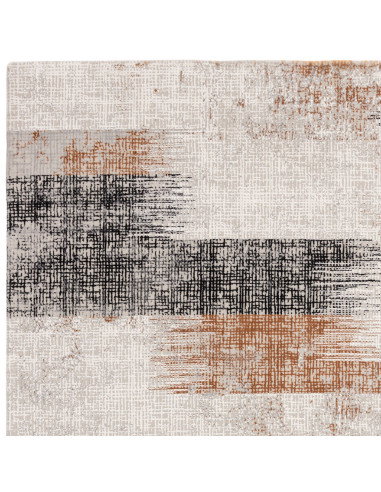 Discover the Kuza Lines Terracotta rug, a modern luxury rug with a lustrous silk look and abstract design that adds warmth and