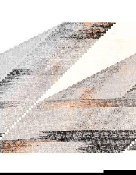 Tappeto moderno elegante Kuza Lines Terracotta, design luminoso e morbido effetto seta, perfetto per ambienti contemporanei e f