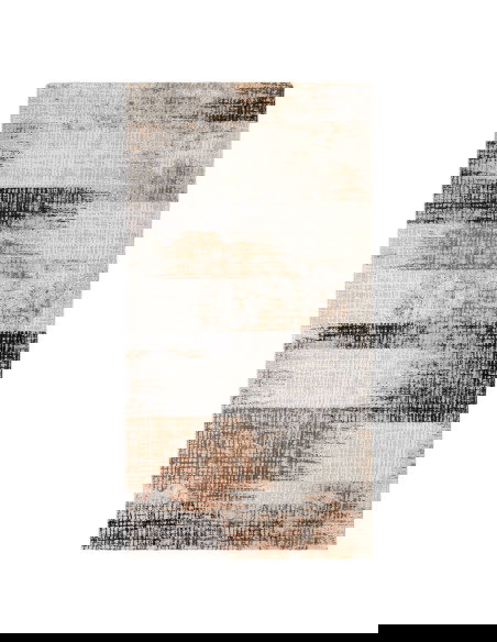 Tappeto moderno elegante Kuza Lines Terracotta, design luminoso e morbido effetto seta, perfetto per ambienti contemporanei e f