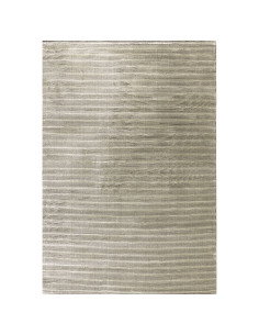 Tappeto Kuza Plain Stripe Khaki: design moderno e lucido, perfetto per ambienti eleganti. Tappeti effetto seta resistenti e fac