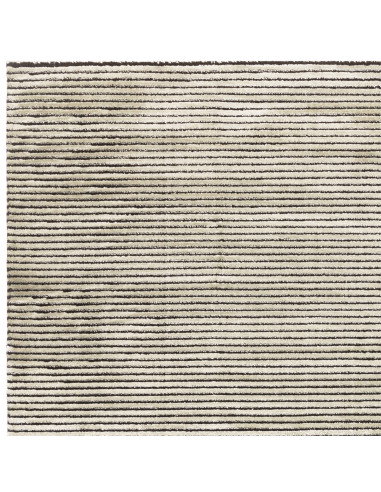 Elevate your space with the Kuza Plain Stripe Khaki rug, a modern luxury rug featuring a silk look and subtle geometric stripes