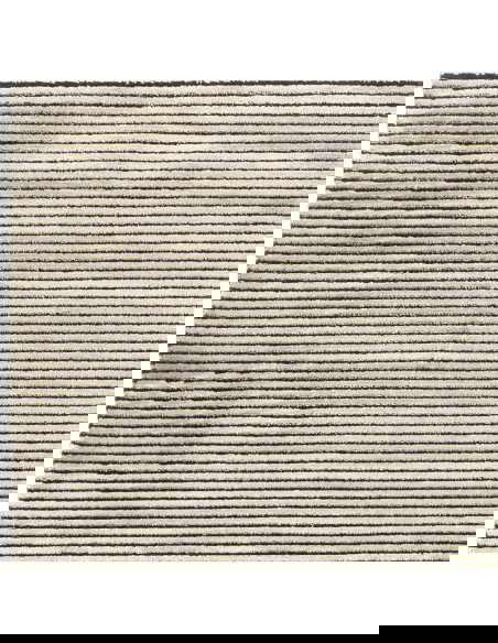 Tappeto Kuza Plain Stripe Khaki: design moderno e lucido, perfetto per ambienti eleganti. Tappeti effetto seta resistenti e fac
