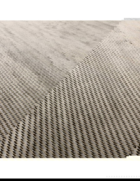 Elevate your space with the Kuza Plain Stripe Khaki rug, a modern luxury rug featuring a silk look and subtle geometric stripes