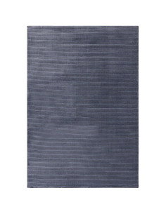 Tappeto Kuza Plain Stripe Navy: design moderno elegante con effetto seta e lucentezza naturale, perfetto per ambienti raffinati