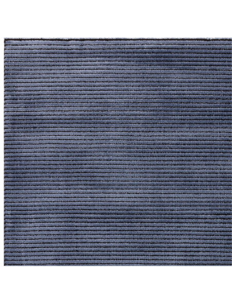 Elevate your space with the Kuza Plain Stripe Navy rug, a modern luxury rug featuring a silk look finish and plush, durable des
