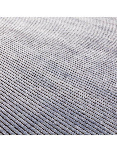 Elevate your space with the Kuza Plain Stripe Navy rug, a modern luxury rug featuring a silk look finish and plush, durable des