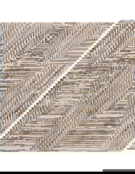 Discover the Kuza Portrait Beige rug, a modern luxury rug with a silk look finish and geometric stripes for stylish, durable el