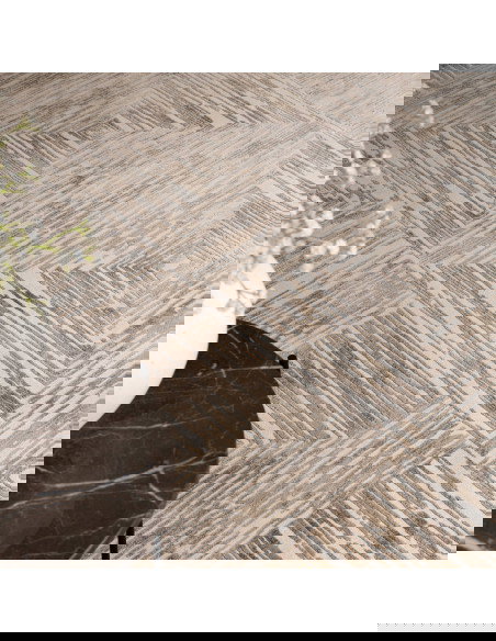 Discover the Kuza Portrait Beige rug, a modern luxury rug with a silk look finish and geometric stripes for stylish, durable el