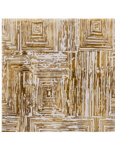 Tappeto Kuza Portrait Gold: design moderno elegante con motivo geometrico e finitura lucida, perfetto per ambienti raffinati e 2