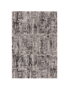Tappeto Kuza Portrait Grey: design geometrico elegante, tappeto moderno lucido e resistente, perfetto per ambienti raffinati e