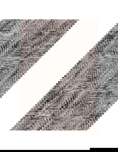 Tappeto Kuza Portrait Grey: design geometrico elegante, tappeto moderno lucido e resistente, perfetto per ambienti raffinati e