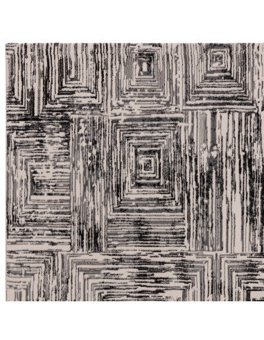 Tappeto Kuza Portrait Grey: design geometrico elegante, tappeto moderno lucido e resistente, perfetto per ambienti raffinati e