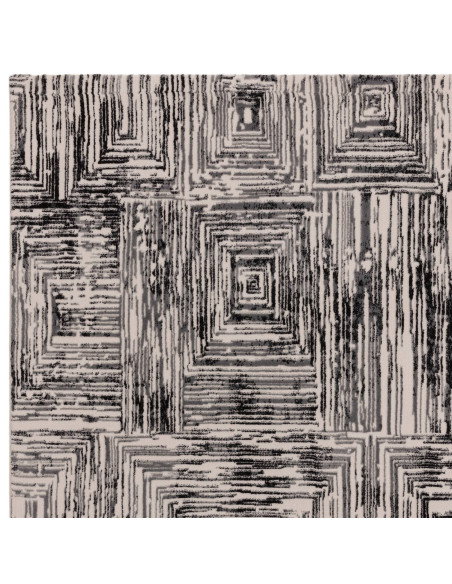 Discover the Kuza Portrait Grey rug, a modern luxury rug with a geometric stripe design and a soft, shiny silk look perfect for