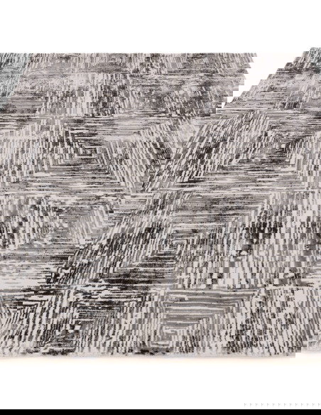 Tappeto Kuza Portrait Grey: design geometrico elegante, tappeto moderno lucido e resistente, perfetto per ambienti raffinati e