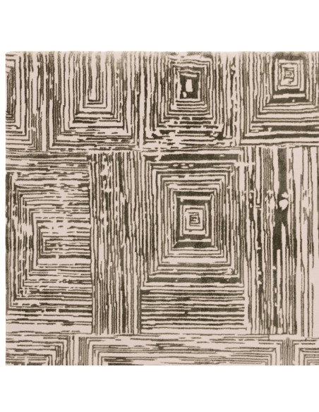 Discover the Kuza Portrait Khaki, a modern luxury rug with a lustrous geometric stripe design, blending style, comfort, and eas