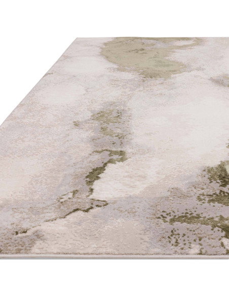 Discover the Stellar ST04 Green, a modern luxury rug with a silk look, offering durable shine and elegant abstract design for s