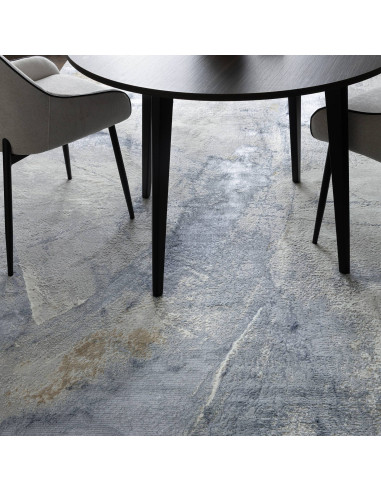 Tappeto Stellar ST06 Blue: design astratto, effetto seta e finitura lucida per ambienti moderni eleganti, resistenti e facili d