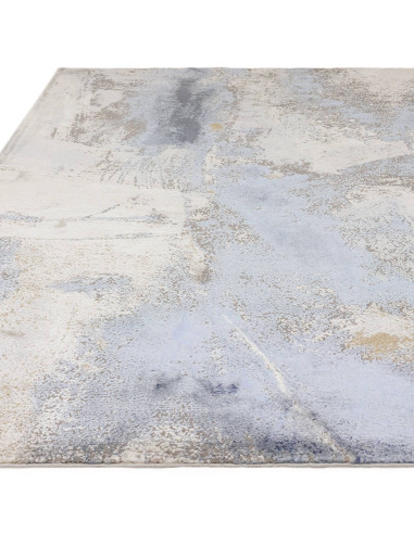 Tappeto Stellar ST06 Blue: design astratto, effetto seta e finitura lucida per ambienti moderni eleganti, resistenti e facili d