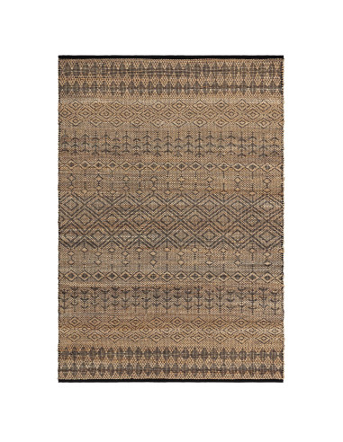 Handwoven natural fibre rug with durable jute blend, featuring a geometric Berber pattern for timeless style and cozy comfort i