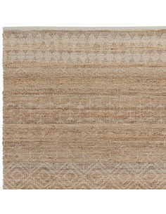 Tappeto Asher Natural in juta e cotone, design geometrico e materiali naturali, perfetto per un soggiorno elegante e sostenibil 2