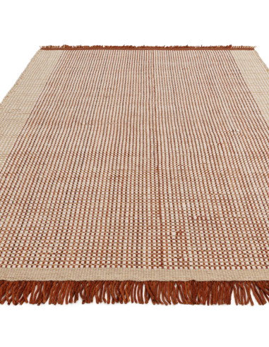 Tappeto Avalon Rust in lana naturale, artigianale e resistente, perfetto per un soggiorno elegante con stile e comfort. Ideale