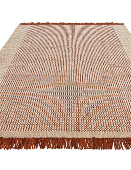 Tappeto Avalon Rust in lana naturale, artigianale e resistente, perfetto per un soggiorno elegante con stile e comfort. Ideale