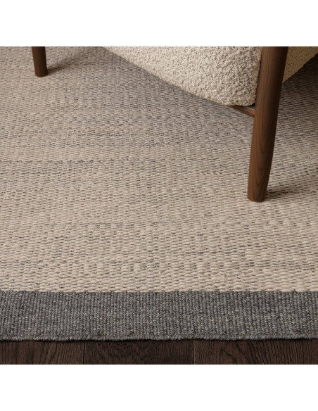 Elegant Lima Grey natural fibre rug, handwoven from 100% wool for warmth, durability, and timeless style—perfect for any modern