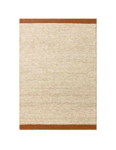 Elevate your space with the Lima Rust natural fibre rug—handwoven wool design featuring warm rust borders for timeless style an