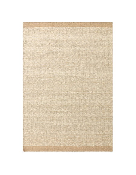 Tappeto Lima Sand in lana naturale, design tinta unita perfetto per un soggiorno elegante e accogliente. Qualità artigianale e