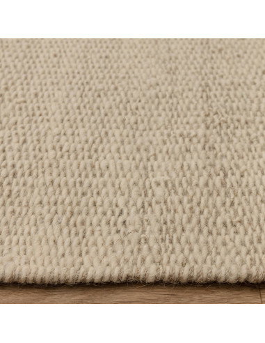 Tappeto Lima Sand in lana naturale, design tinta unita perfetto per un soggiorno elegante e accogliente. Qualità artigianale e