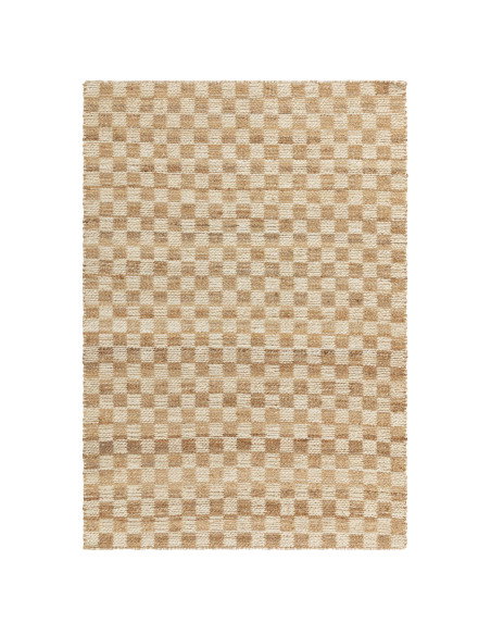 Tappeto in juta naturale con motivo geometrico, design elegante e resistente, perfetto per il soggiorno. Disponibile in varie m