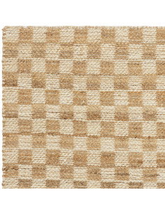 Tappeto in juta naturale con motivo geometrico, design elegante e resistente, perfetto per il soggiorno. Disponibile in varie m 2