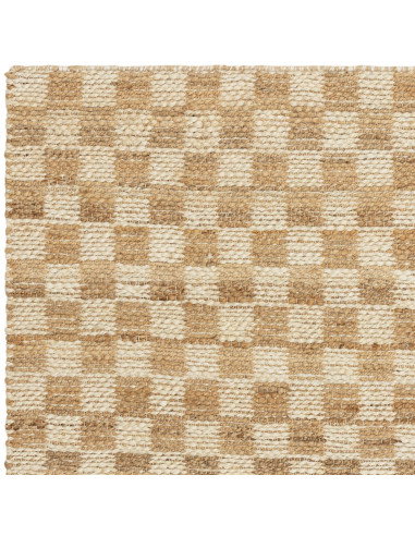 Tappeto in juta naturale con motivo geometrico, design elegante e resistente, perfetto per il soggiorno. Disponibile in varie m