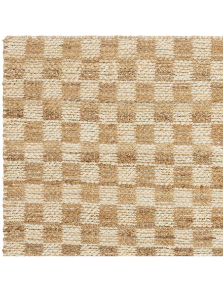 Tappeto in juta naturale con motivo geometrico, design elegante e resistente, perfetto per il soggiorno. Disponibile in varie m