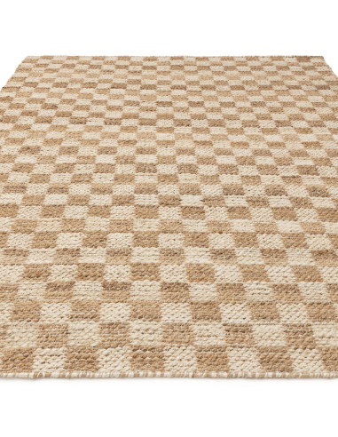 Tappeto in juta naturale con motivo geometrico, design elegante e resistente, perfetto per il soggiorno. Disponibile in varie m