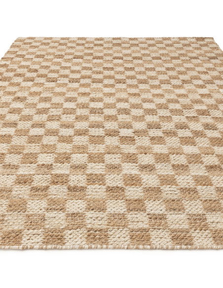 Tappeto in juta naturale con motivo geometrico, design elegante e resistente, perfetto per il soggiorno. Disponibile in varie m