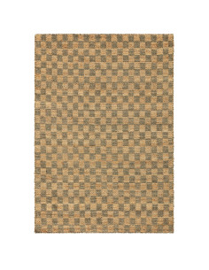 Elevate your space with the Naturi Olive Green natural fibre rug, featuring a durable jute blend and timeless geometric design