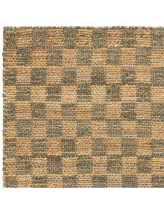 Tappeto Naturi Olive Green in juta naturale, design a quadretti, ideale per soggiorni eleganti e sostenibili. Resistente e faci 2