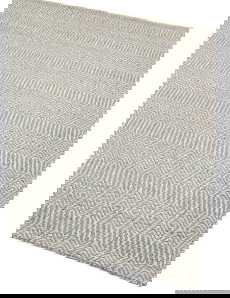 Tappeto naturale in lana e cotone con design geometrico, perfetto per soggiorni moderni. Eleganza e comfort con tappeti fibre n