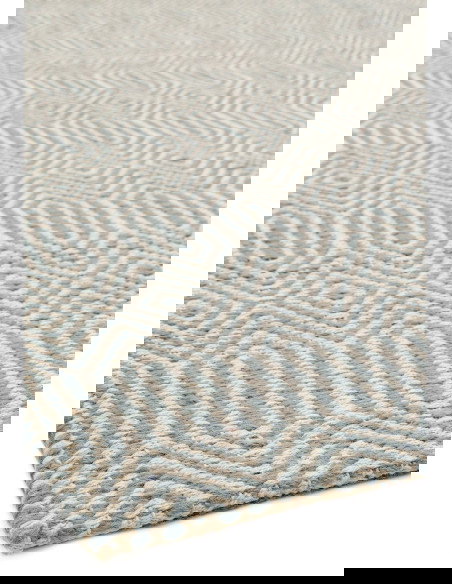 Tappeto naturale in lana e cotone con design geometrico, perfetto per soggiorni moderni. Eleganza e comfort con tappeti fibre n