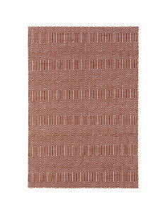 Tappeto Sloan Marsala in lana e cotone, design geometrico e fibre naturali, perfetto per un soggiorno elegante e accogliente.