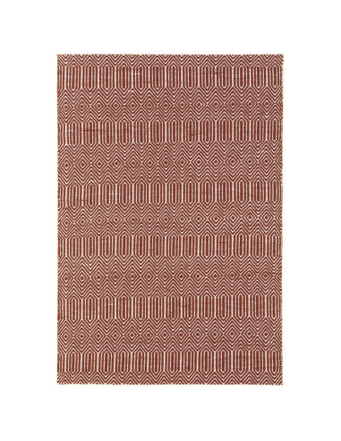 Elevate your space with the Sloan Marsala natural fibre rug, featuring a handwoven geometric design in durable wool and cotton
