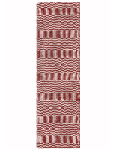 Elevate your space with the Sloan Marsala natural fibre rug, featuring a handwoven geometric design in durable wool and cotton