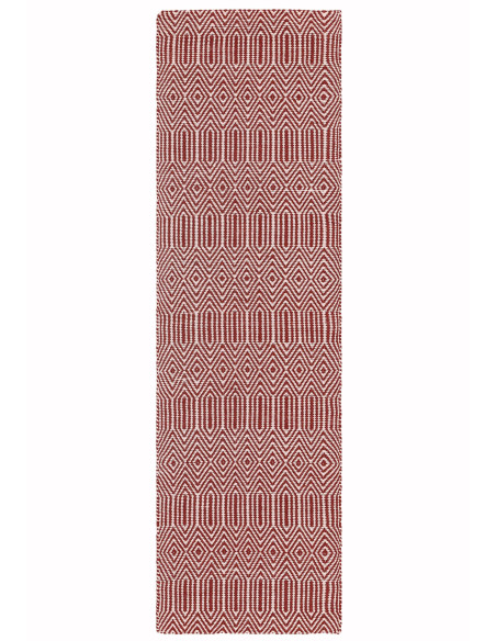 Elevate your space with the Sloan Marsala natural fibre rug, featuring a handwoven geometric design in durable wool and cotton