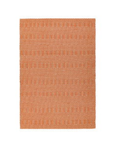 Tappeto Sloan Orange in lana e cotone, design naturale e geometrico, perfetto per un soggiorno elegante con tappeti fibra natur