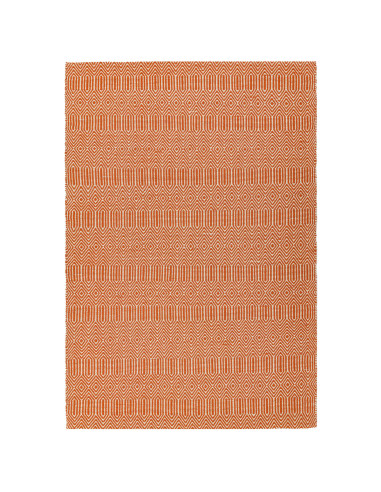 Add warmth and style with the Sloan Orange natural fibre rug, featuring a vibrant geometric design and durable wool-cotton blen