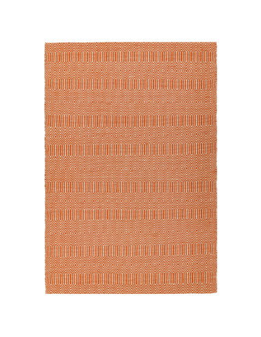 Tappeto Sloan Orange in lana e cotone, design naturale e geometrico, perfetto per un soggiorno elegante con tappeti fibra natur