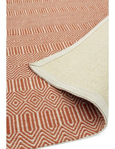 Tappeto Sloan Orange in lana e cotone, design naturale e geometrico, perfetto per un soggiorno elegante con tappeti fibra natur 2
