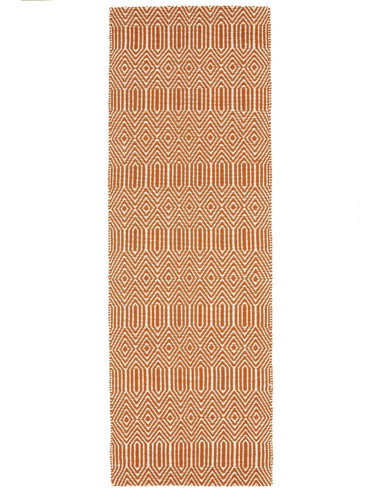 Tappeto Sloan Orange in lana e cotone, design naturale e geometrico, perfetto per un soggiorno elegante con tappeti fibra natur