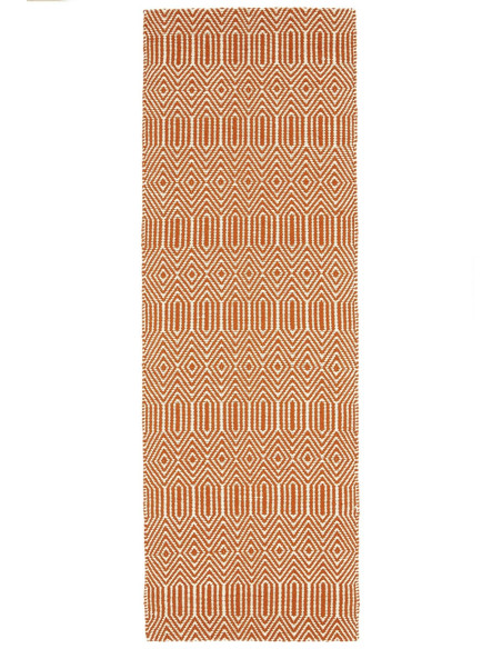 Add warmth and style with the Sloan Orange natural fibre rug, featuring a vibrant geometric design and durable wool-cotton blen